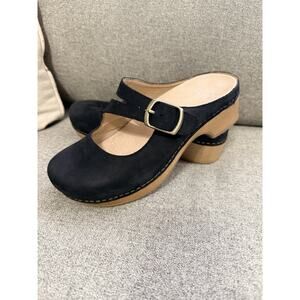 Dansko Women's Black Leather Mules Clogs Slip-Ons, Size US 5.5/6 EU 36